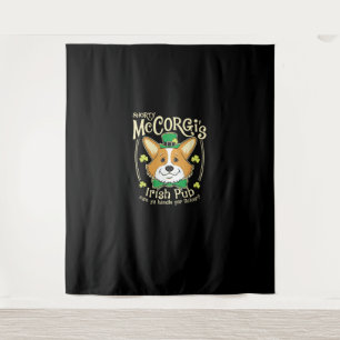 Corgi St. Patrick's Day T-shirt Shorty McCorgi Iri Wandkleed