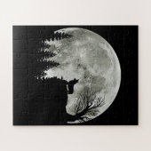 Corgi staande op berg maanlicht Halloween Legpuzzel (Horizontaal)