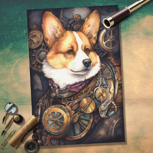 Corgi Steampunk 1 Decoupage papier