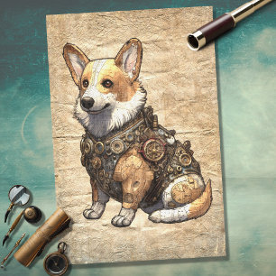 Corgi Steampunk 3 Decoupage papier