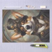 Corgi Steampunk Dreams: een mechanische decoupage Tissuepapier (Craft)