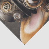 Corgi Steampunk Dreams: een mechanische decoupage Tissuepapier (Detail)