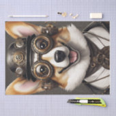 Corgi Steampunk Dreams: een mechanische decoupage Tissuepapier (Craft)