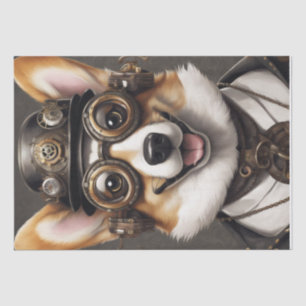 Corgi Steampunk Dreams: een mechanische decoupage Tissuepapier