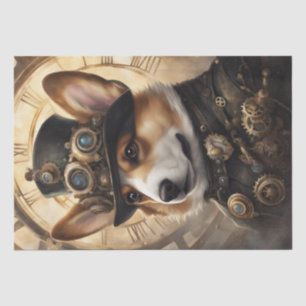 Corgi Steampunk Dreams: een mechanische decoupage Tissuepapier