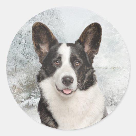 Corgi-Stickers Ronde Sticker (Voorkant)