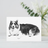 Corgi Stille Dankbaarheid Bedankkaart (Staand voorkant)