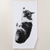 Corgi Stille Lijn Strandlaken (Voorkant)