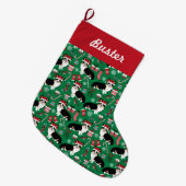 Corgi Stocking - leuke kerst met corgis Grote Kerstsok (Voorkant (Hangend))