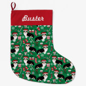 Corgi Stocking - leuke kerst met corgis Grote Kerstsok (Voorkant)
