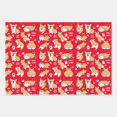 Corgi Story Kerstfeestdag Inpakpapier Vel (Voorkant 2)