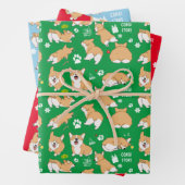 Corgi Story Kerstfeestdag Inpakpapier Vel (In situ)