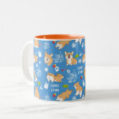 Corgi Story Mok voor tweetone kerstmis (Voorkant links)