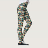 Corgi strand surfen schilderij leggings (Rechts)