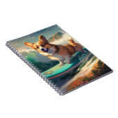 Corgi strand surfen schilderij notitieboek (Rechterzijde)