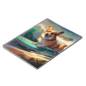 Corgi strand surfen schilderij notitieboek (Linkerzijde)