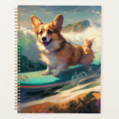 Corgi strand surfen schilderij planner (Voorkant)