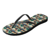 Corgi strand surfen schilderij teenslippers (Schuin)