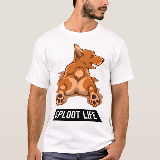 Corgi Stretching Sploot Life Splooien T-shirt (Voorkant)