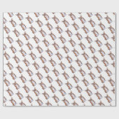 Corgi sumie waterverf patroon cadeaupapier (Vlak)