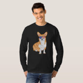 Corgi Sunbril American Flag Dog T-shirt (Voorkant volledig)