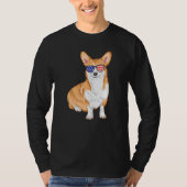 Corgi Sunbril American Flag Dog T-shirt (Voorkant)