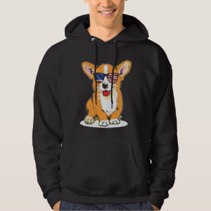 Corgi Sunbril Merica Vlag de juli Patriotic Hoodie