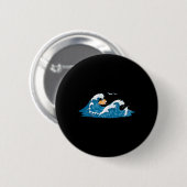 Corgi Surft Wave Welsh Dog Puppy Ronde Button 5,7 Cm (Voorkant /achterkant)