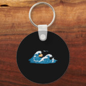 Corgi Surft Wave Welsh Dog Puppy Sleutelhanger (Voorkant)