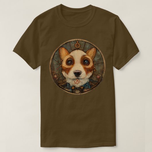 Corgi Surreal Steampunk Artwork, Hondenliefhebber  T-shirt (Design voorkant)