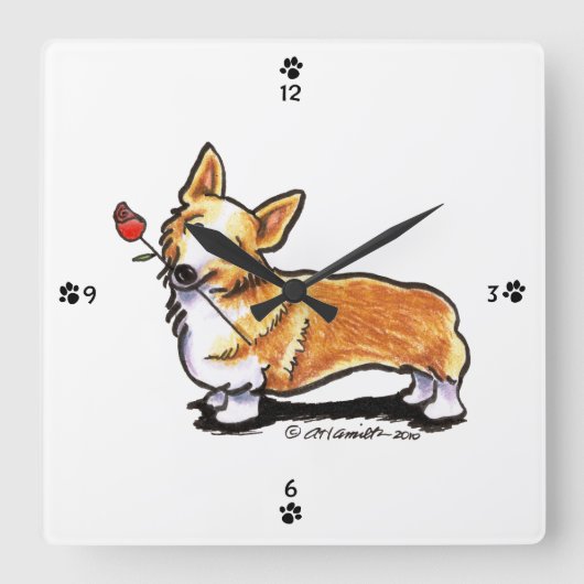 Corgi SweeLieverd Vierkante Klok (Voorkant)