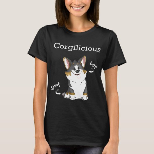 Corgi T Derp Spreidstand T-shirt (Voorkant)