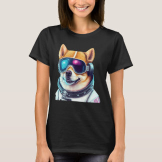 Corgi Takes on Space Astronaut Dog in Futuristic S T-shirt