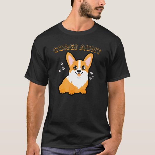 Corgi tante Corgi Dog en Puppy T-shirt (Voorkant)