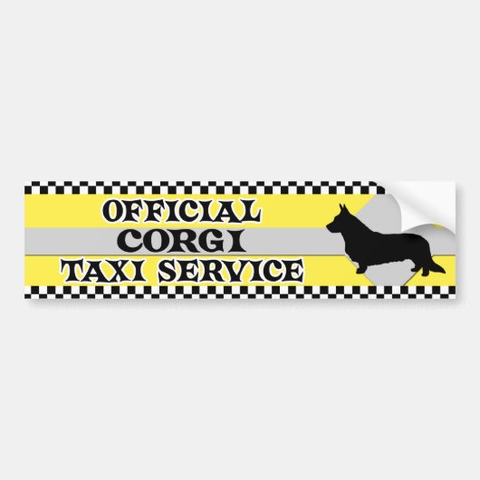 Corgi Taxi Service Bumpersticker (Cardigan) (Voorkant)
