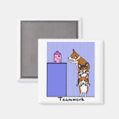 Corgi Teamwork Magnet (Voorkant / Achterkant)