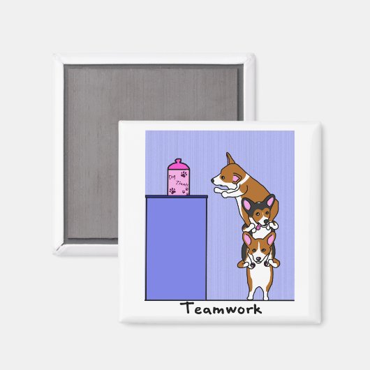 Corgi Teamwork Magnet (Voorkant / Achterkant)