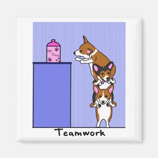 Corgi Teamwork Magnet (Voorkant)