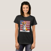 Corgi tees Corgi dog with American flag USA patrio (Voorkant volledig)