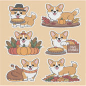 Corgi Thanksgiving  Sticker (Voorkant)