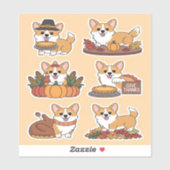 Corgi Thanksgiving Sticker (Vel)