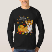 Corgi-Thanksgiving voor hond 550 T-shirt (Voorkant)