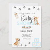Corgi Thema Baby shower Uitnodiging (Voorkant)