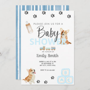 Corgi Thema Baby shower Uitnodiging