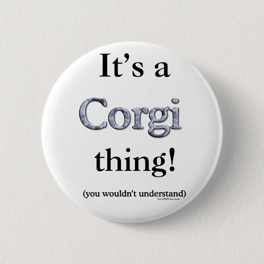 Corgi Thing Ronde Button 5,7 Cm (Voorkant)