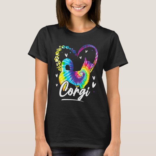 Corgi Tie Dye Regenboog Hond T-shirt (Voorkant)