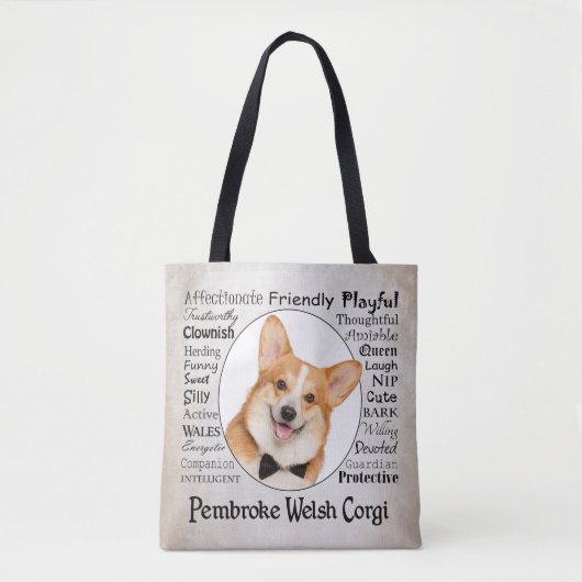 Corgi Traits Canvas tas (Voorkant)