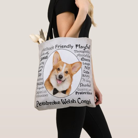 Corgi Traits Canvas tas (Dichtbij)