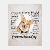 Corgi Traits Fleece Deken (Voorkant)