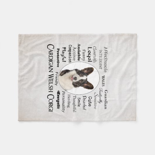 Corgi Traits Fleece Deken (Voorkant (Horizontaal))